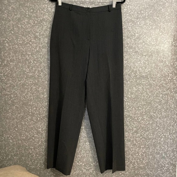 Lauren Ralph Lauren Gray Tweed Flat Front Pants - Petite Size 14P - High Rise - Picture 1 of 5